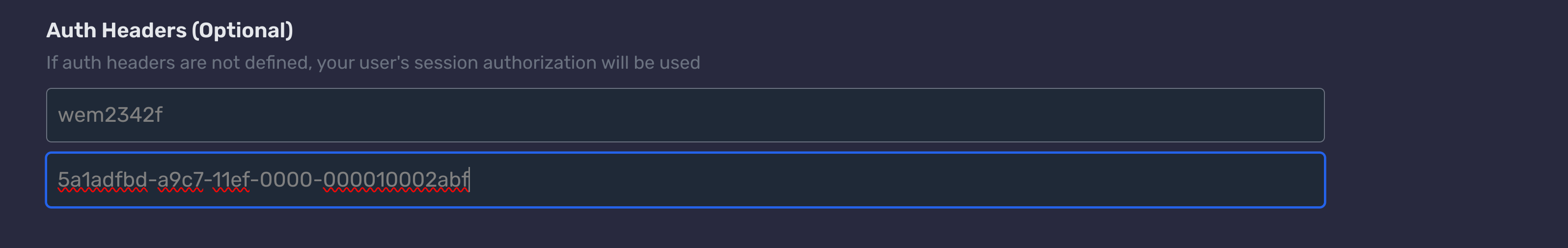 Auth Headers Configuration