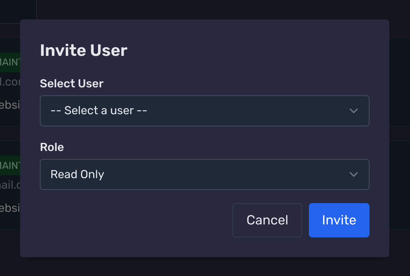 Invite User Modal